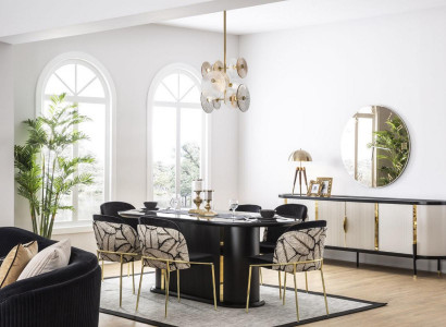 Luxury Dining Room Dining Set 8-piece Set Dining Group Chair Set Furnishings